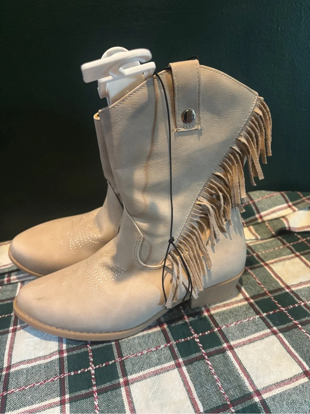 NWT Kids Fringe Western Boots - Taupe